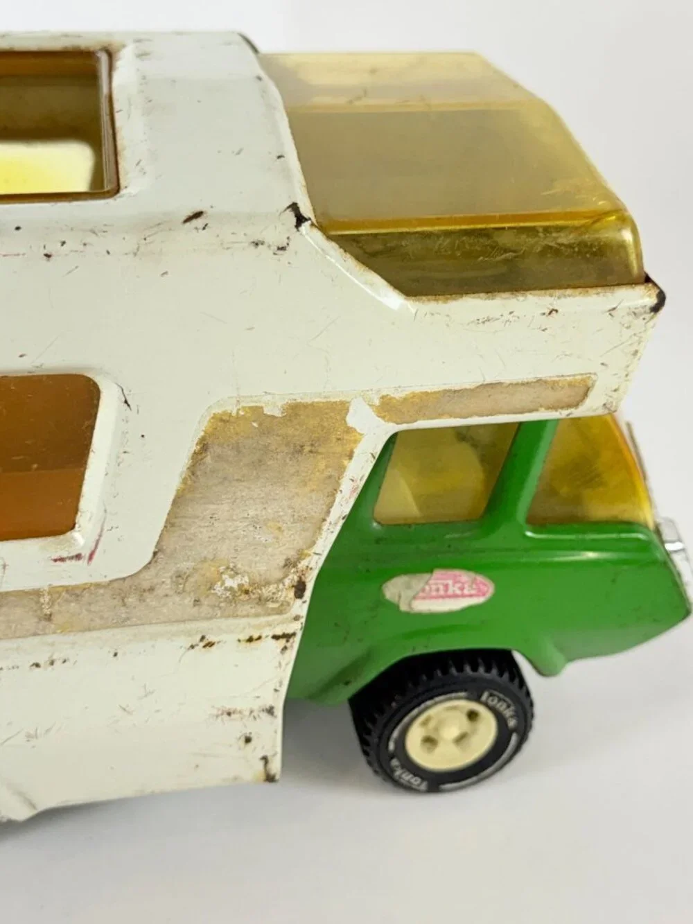 Vintage 1970's Tonka Truck RV 530 Green Camper Motorhome Pressed Steel As Ias